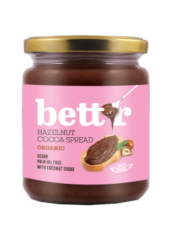 CREMA AVELLANA Y CACAO PARA UNTAR 250GR BIO - BETTR - 3800233686715