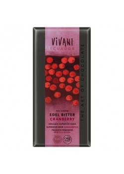 CHOCOLATE NEGRO BIO CON TROCITOS DE ARANDANOS ROJOS 100GR - VIVANI - 4044889004465