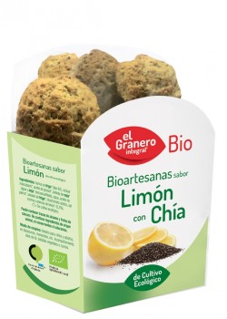 GALLETAS ARTESANAS SABOR LIMON CON CHIA 220GR BIO - EL GRANERO INTEGRAL - 8422584031096