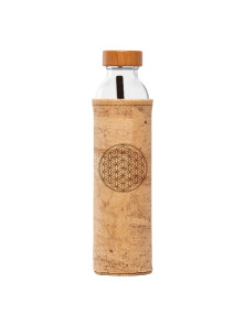 BOTELLA FLASKA CON TAPON DE ROSCA Y FUNDA DE CORCHO FLOR DE LA VIDA 500ML - FLASKA - 3830053625151