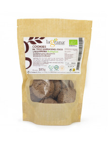 COOKIES DE AVENA Y TRIGO SARRACENO COCO Y ALGARROBA 185GR BIO - LA GRANA AGRICULTURA ECOLOGICA - 8435369803740