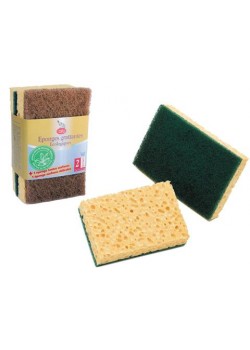 ESPONJA ESTROPAJO MARRON VERDE 2 UNIDADES - LA DROGUERIE ECOLOGIQUE - 3760138833136