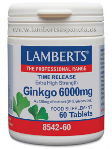 GINKGO BILOBA 6000MG 60 CAPSULAS - LAMBERTS - 5055148412999 no_image