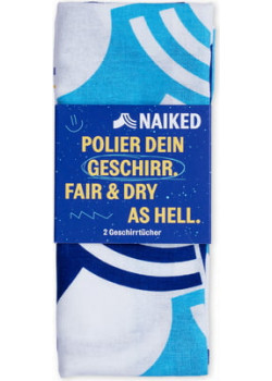PAÑOS DE COCINA ALGODON ECOLOGICO 2 UNIDADES - NAIKED - 4260695650058