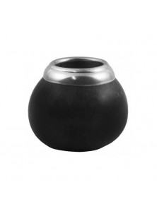 MATE CALABAZA COLOR NEGRO CON VIROLA TAMAÑO GRANDE - NATURAL  no_image