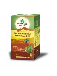 TULSI GREEN TEA ASHWAGANDHA 25 BOLSITAS BIO - ORGANIC INDIA - 801541514892