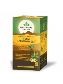 TULSI JENGIBRE Y LIMÓN 25 BOLSITAS BIO - ORGANIC INDIA - 801541500086