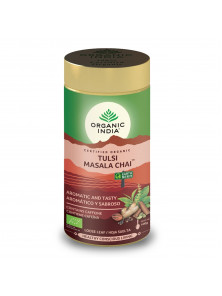 TULSI MASALA CHAI TIN 100GR BIO - ORGANIC INDIA - 801541081004