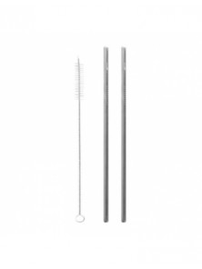 PAJITAS DE ACERO INOXIDABLE RECTAS SET 2 UDS   CEPILLO LIMPIADOR - QWETCH - 3700735905324 no_image
