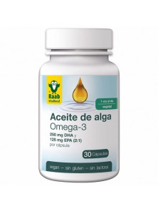 ACEITE ALGAS OMEGA 3 VEGETAL 1183MG 30 CAPSULAS - RAAB VITALFOOD - 4019839845122 no_image