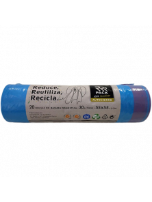 BOLSA BASURA RECICLADA AZUL 30 LITROS 20 UNIDADES - RRR PACK - 8412405102029 no_image