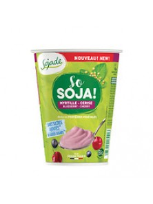 YOGUR DE SOJA CON ARANDANOS Y CEREZA SIN AZUCAR 400ML BIO - SOJADE - 3273220182413