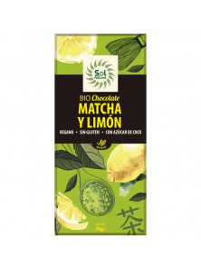 TABLETA DE CHOCOLATE CON MATCHA LIMON 70GR BIO - SOL NATURAL - 8435037802068