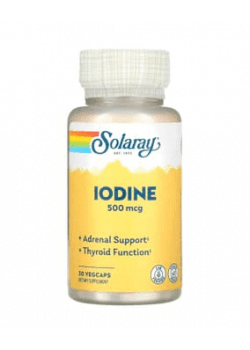 IODINE 500MCG 30 CAPSULAS - SOLARAY - 076280142600