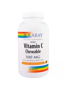 VITAMINA C MASTICABLE SABOR NARANJA 500MG - SOLARAY - 076280449051