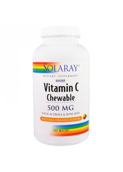 VITAMINA C MASTICABLE SABOR NARANJA 500MG - SOLARAY - 076280449051