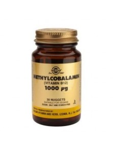 **METILCOBALAMINA VITAMINA B12 1000μG 30 CÁPSULAS - SOLGAR - 033984003873