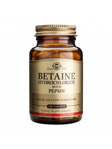 BETAINA CLORHIDRATO CON PEPSINA 100 COMPRIMIDOS - SOLGAR - 033984002401 no_image