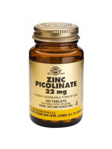 ZINC PICOLINATO 22MG 100 COMPRIMIDOS - SOLGAR - 033984037250