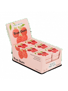 CHICLE SIN PLASTICO FRAMBUESA VAINILLA 21GR BIO - TRUE GUM - 5700002082534