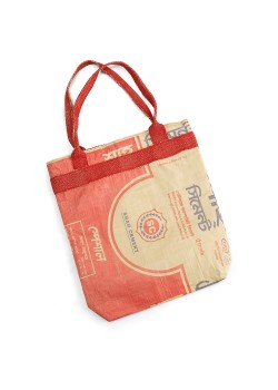 BOLSA SACO CEMENTO RECICLADO ROJA CON FORRO ALGODON - TURTLE BAGS - 5060175230676
